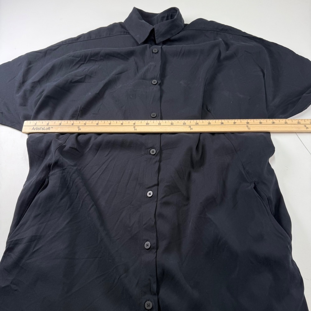 Lululemon Perfectly Poised Shirt Dress Black Cupro Tie Waist Size 2 - Picture 6 of 7